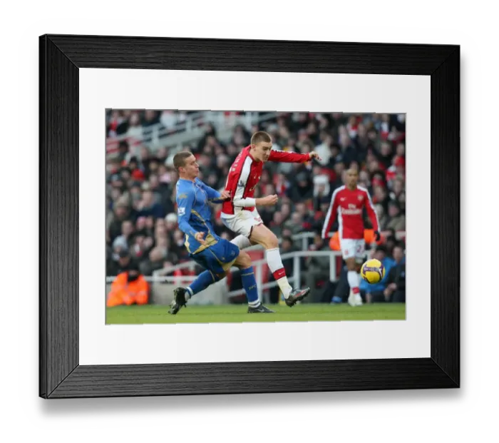 Framed Print : Nicklas Bendtner (Arsenal) Sean Davis (Portsmouth) Framed Print : Nicklas Bendtner (Arsenal) Sean Davis (Portsmouth)