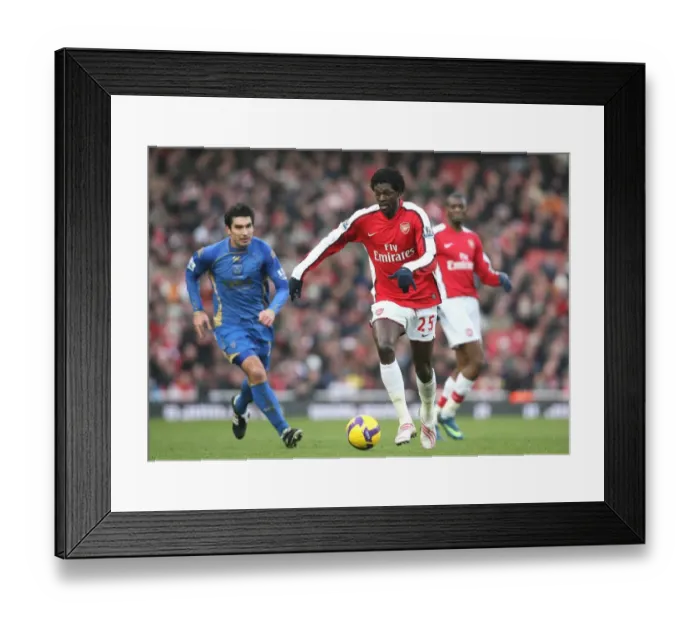 Framed Print : Emmanuel Adebayor (Arsenal) Richard Hughes (Portsmouth) Framed Print : Emmanuel Adebayor (Arsenal) Richard Hughes (Portsmouth)