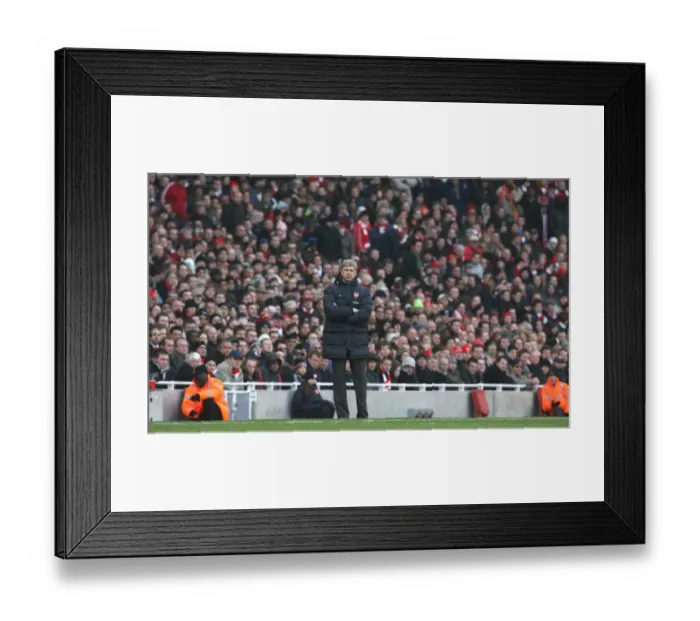 Framed Print : Arsene Wenger Celebrates Arsenal's 1-0 Victory over Portsmouth, Barclays Premier League, Emirates Stadium, London, 2008 Framed Print : Arsene Wenger Celebrates Arsenal's 1-0 Victory over Portsmouth, Barclays Premier League, Emirates Stadium, London, 2008
