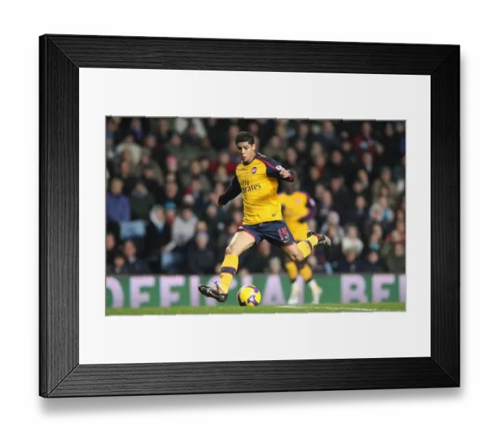 Framed Print : Denilson's Determined Performance: Arsenal vs. Aston Villa, 1:1 Stalemate, Villa Park, 2008