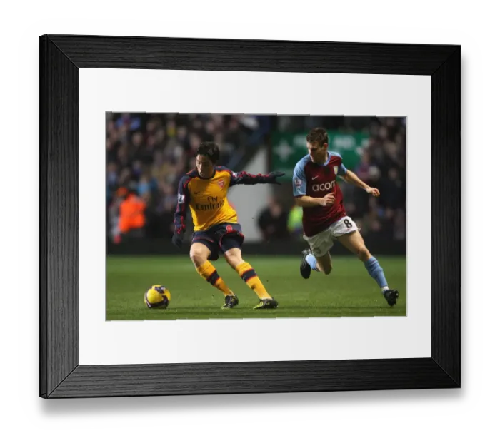 Framed Print : Samir Nasri (Arsenal) James Milner (Aston Villa) Framed Print : Samir Nasri (Arsenal) James Milner (Aston Villa)