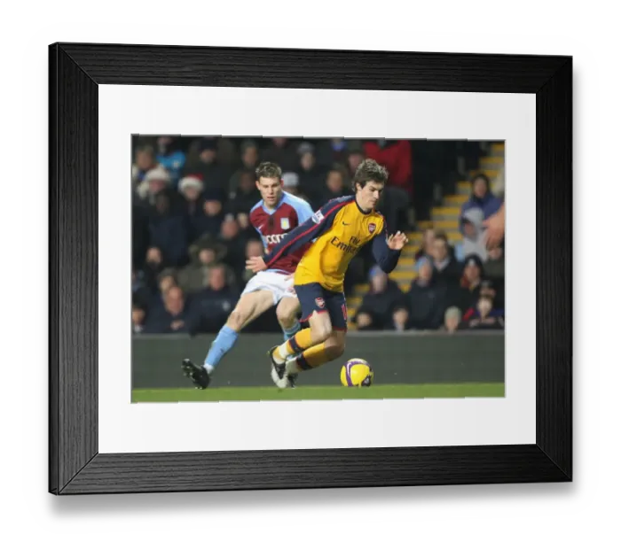 Framed Print : Aaron Ramsey (Arsenal) James Milner (Aston Villa) Framed Print : Aaron Ramsey (Arsenal) James Milner (Aston Villa)
