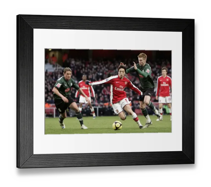 Framed Print : Samir Nasri (Arsenal) Chris Clark and Paul Gallagher (Plymouth) Framed Print : Samir Nasri (Arsenal) Chris Clark and Paul Gallagher (Plymouth)