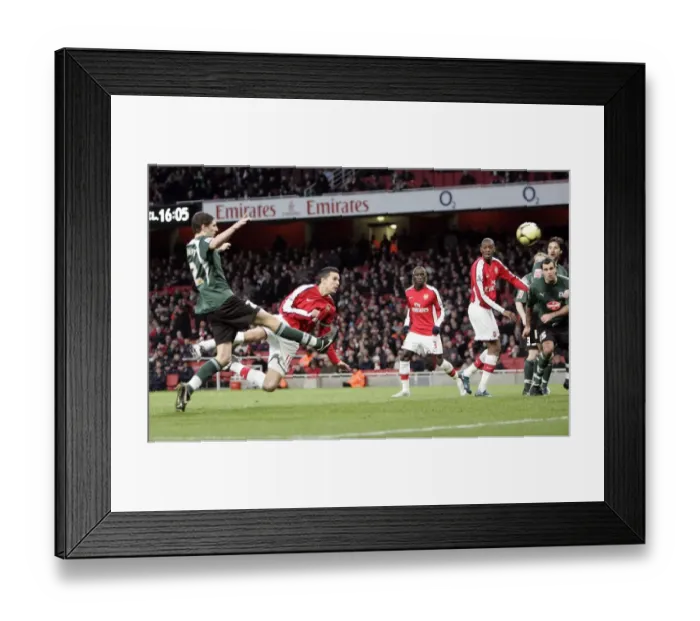 Framed Print : Robin van Persie's Thrilling FA Cup Debut Goal: Arsenal vs. Plymouth Argyle (3-1)
