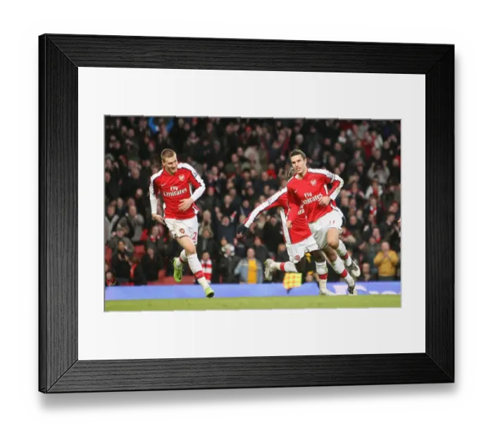 Framed Print : Robin van Persie's Thrilling First Goal for Arsenal: Arsenal 3-1 Plymouth Argyle, FA Cup 3rd Round, 2009