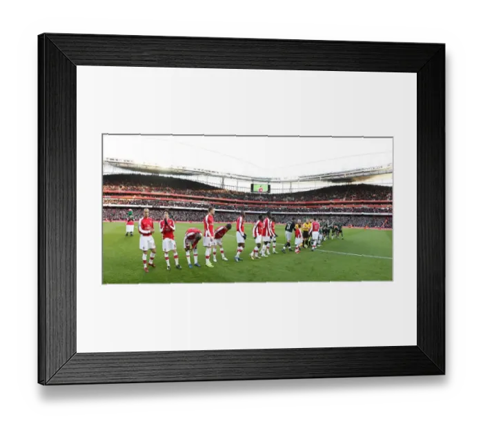 Framed Print : The Arsenal team line up before the match Framed Print : The Arsenal team line up before the match