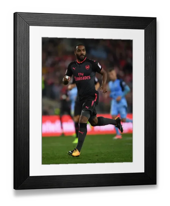 Framed Print : Alexandre Lacazette in Action: Sydney FC vs. Arsenal Pre-Season Friendly (2017-18)
