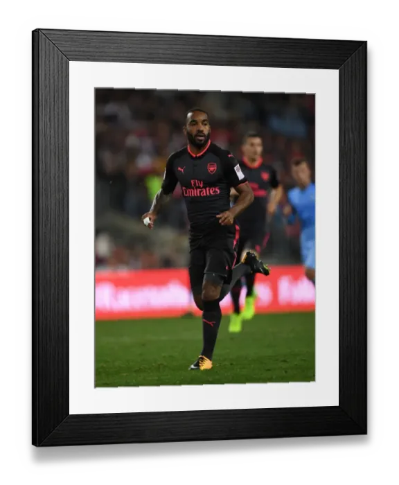 Framed Print : Alexandre Lacazette in Action: Arsenal's Pre-Season Thriller vs Sydney FC (2017-18)
