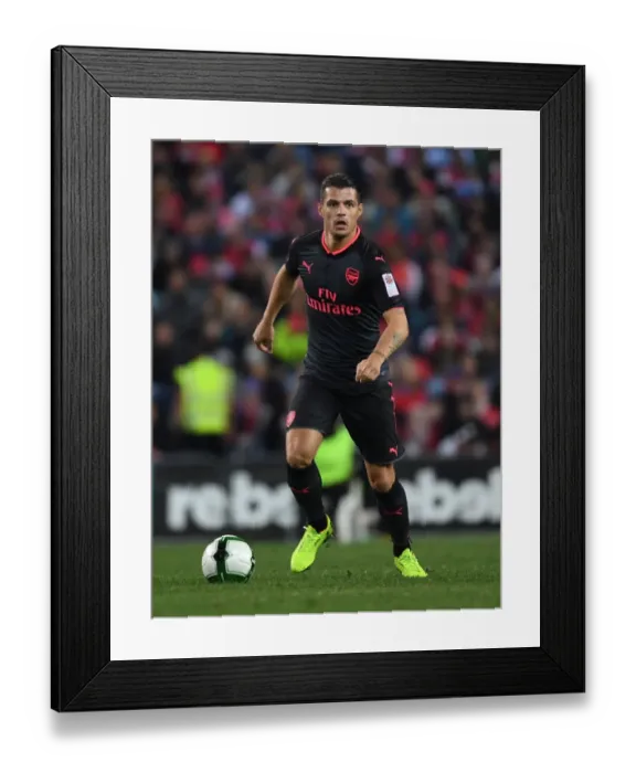 Framed Print : Granit Xhaka in Action: Arsenal vs Sydney FC (2017 Pre-Season)