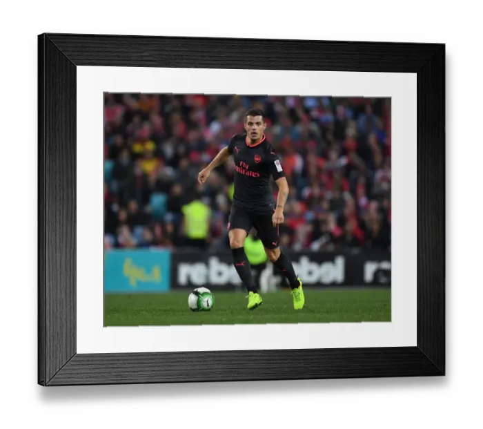 Framed Print : Granit Xhaka in Action: Arsenal vs Sydney FC (2017 Pre-Season)
