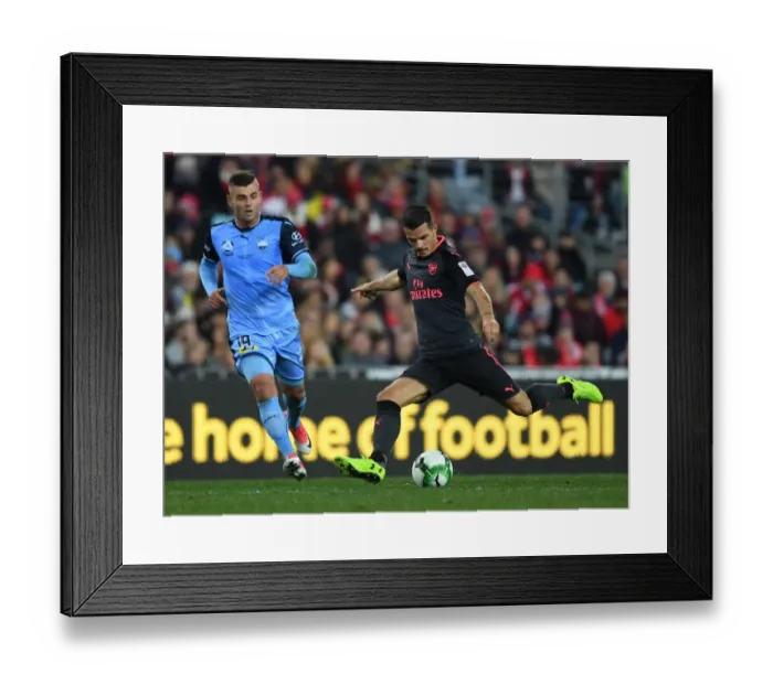 Framed Print : Xhaka vs. Simon: Sydney FC vs. Arsenal Pre-Season Clash