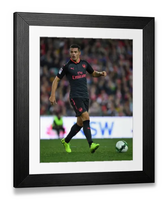 Framed Print : Granit Xhaka in Action: Sydney FC vs. Arsenal Pre-Season Friendly (2017)