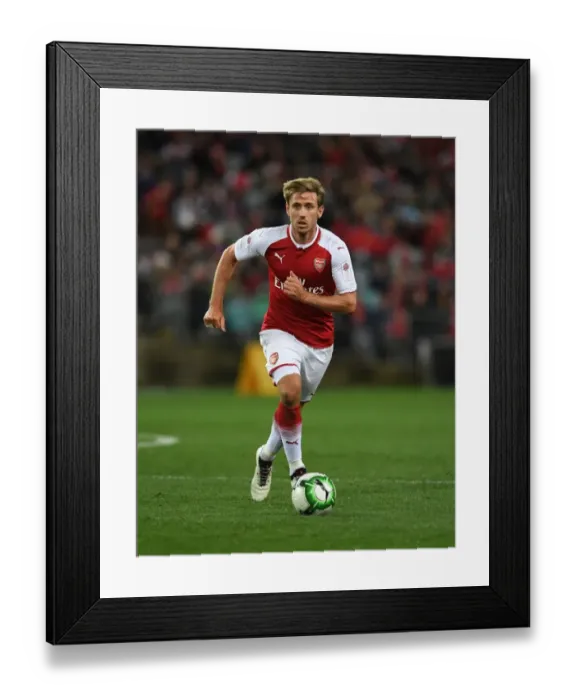 Framed Print : Nacho Monreal in Action: Arsenal vs. Western Sydney Wanderers (Sydney, 2017)