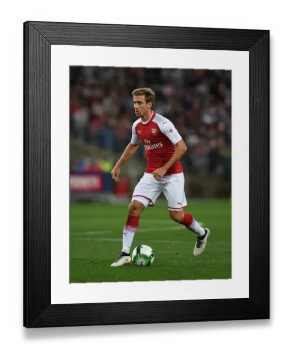 Framed Print : Nacho Monreal in Action: Arsenal vs. Western Sydney Wanderers, Sydney 2017