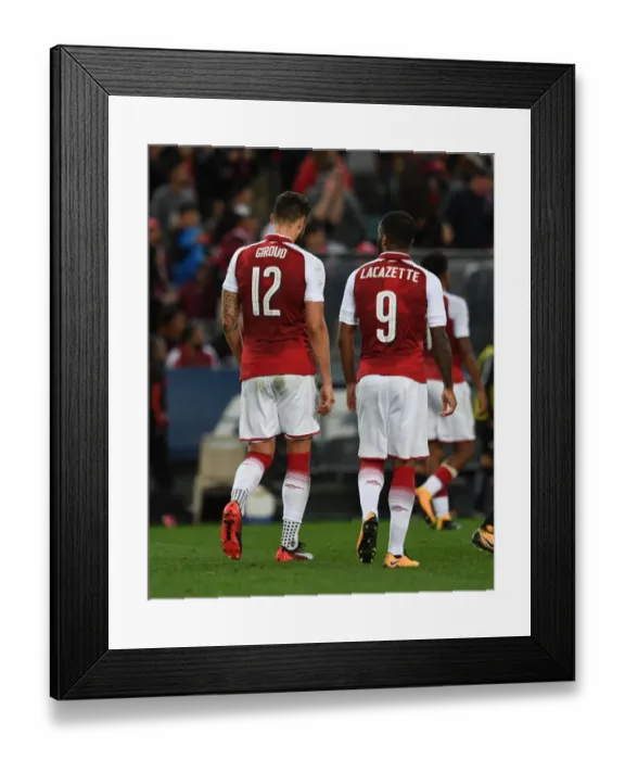 Framed Print : Arsenal's Giroud and Lacazette in Action against Sydney Wanderers Framed Print : Arsenal's Giroud and Lacazette in Action against Sydney Wanderers
