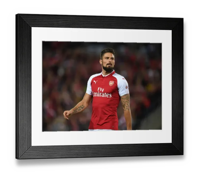 Framed Print : Olivier Giroud in Action: Arsenal vs. Western Sydney Wanderers (2017-18)