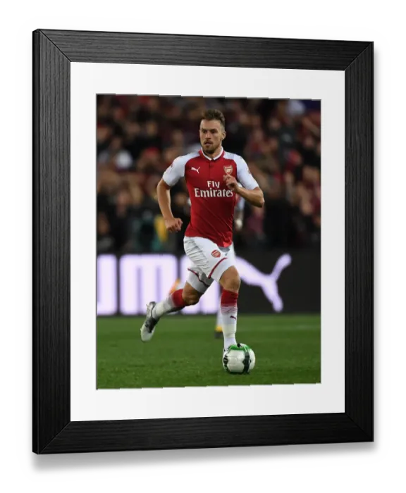 Framed Print : Aaron Ramsey in Action: Arsenal vs. Western Sydney Wanderers, Sydney 2017