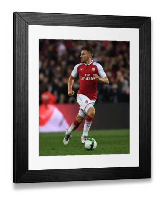 Framed Print : Arsenal's Aaron Ramsey in Action against Western Sydney Wanderers, Sydney 2017