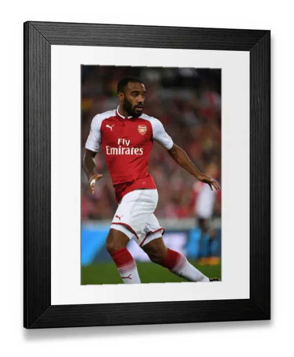 Framed Print : Alexandre Lacazette in Action: Arsenal vs. Western Sydney Wanderers (2017-18)