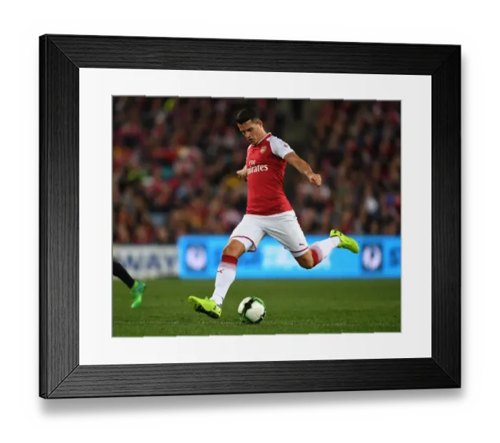 Framed Print : Granit Xhaka: In Action for Arsenal vs. Western Sydney Wanderers, Sydney 2017 Framed Print : Granit Xhaka: In Action for Arsenal vs. Western Sydney Wanderers, Sydney 2017