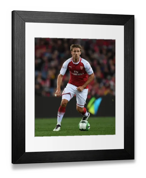 Framed Print : Nacho Monreal in Action: Arsenal vs. Western Sydney Wanderers, Sydney 2017