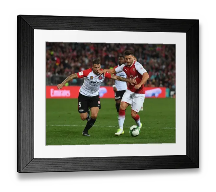 Framed Print : Sead Kolasinac vs. Brendan Hamill: A Clash of Forces in Sydney Football