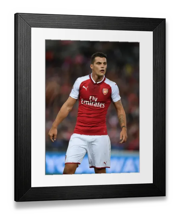Framed Print : Granit Xhaka: Arsenal Midfielder in Action against Western Sydney Wanderers (2017-18) Framed Print : Granit Xhaka: Arsenal Midfielder in Action against Western Sydney Wanderers (2017-18)