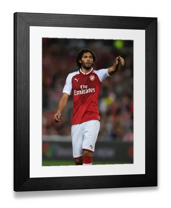 Framed Print : Mohamed Elneny: In Action for Arsenal Against Western Sydney Wanderers in Sydney, 2017