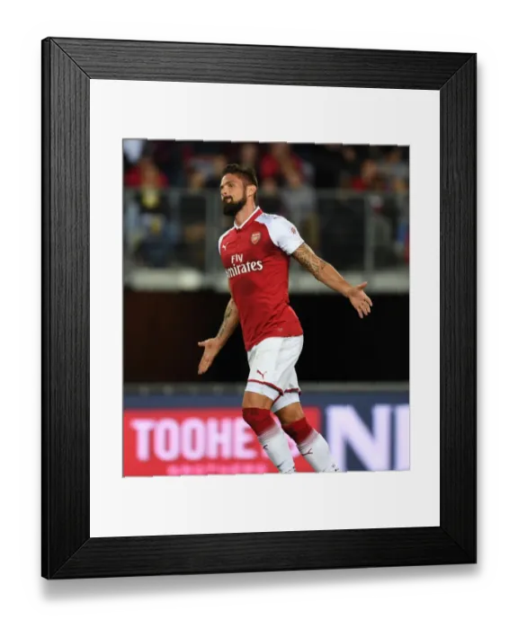 Framed Print : Olivier Giroud Scores His Second: Arsenal's Triumph over Western Sydney Wanderers in Sydney, 2017