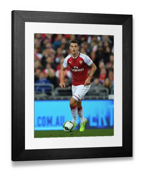Framed Print : Granit Xhaka: In Action for Arsenal against Western Sydney Wanderers, Sydney 2017 Framed Print : Granit Xhaka: In Action for Arsenal against Western Sydney Wanderers, Sydney 2017