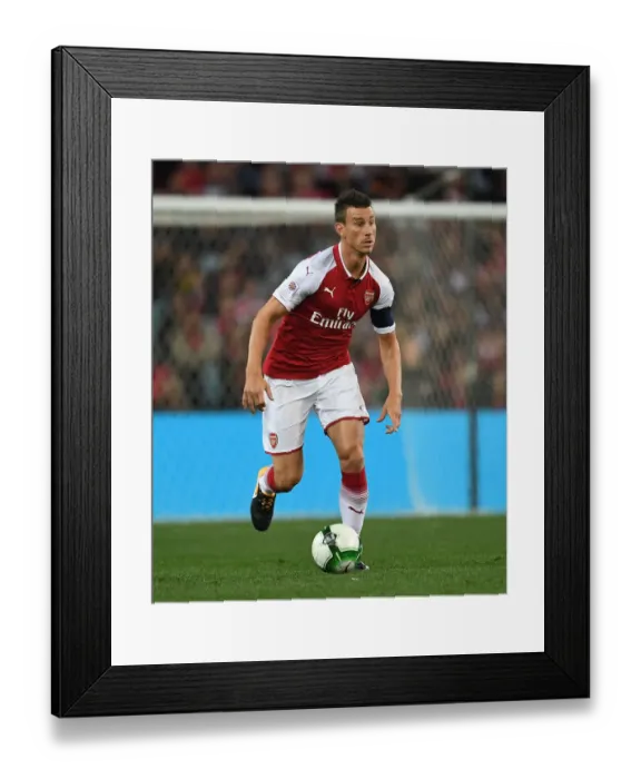 Framed Print : Laurent Koscielny: Arsenal Star in Action Against Western Sydney Wanderers (Sydney, 2017)