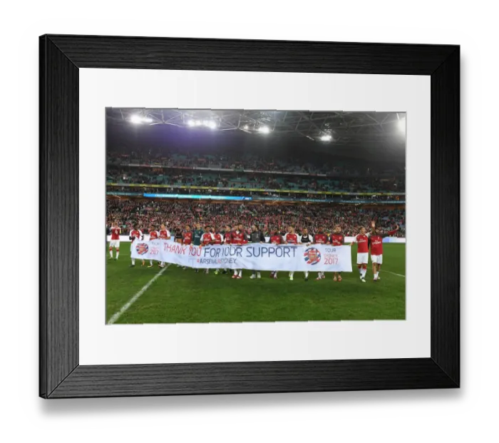 Framed Print : Arsenal FC Appreciates Sydney Fans After Western Sydney Wanderers Match Framed Print : Arsenal FC Appreciates Sydney Fans After Western Sydney Wanderers Match