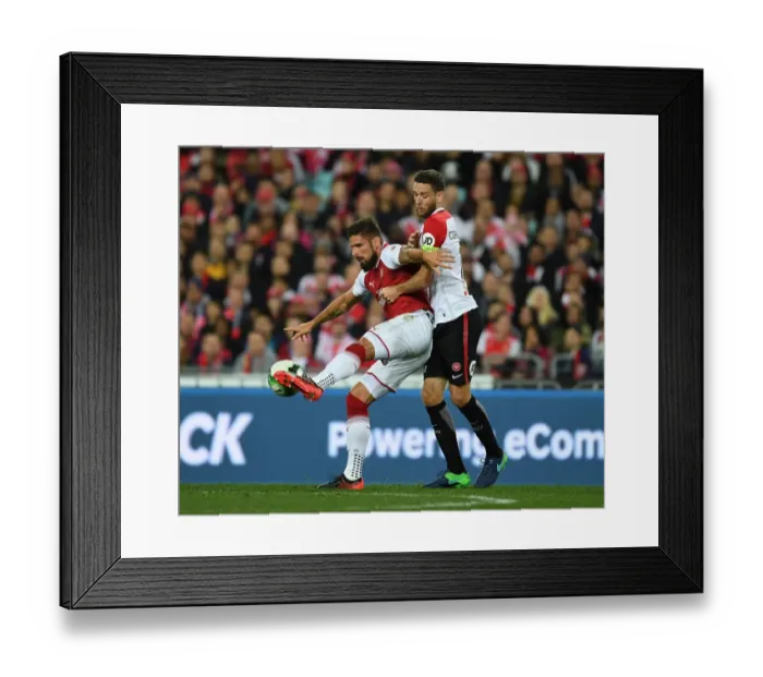 Framed Print : Olivier Giroud vs. Robert Comthwaite: Clash of the Titans in Sydney Football Framed Print : Olivier Giroud vs. Robert Comthwaite: Clash of the Titans in Sydney Football
