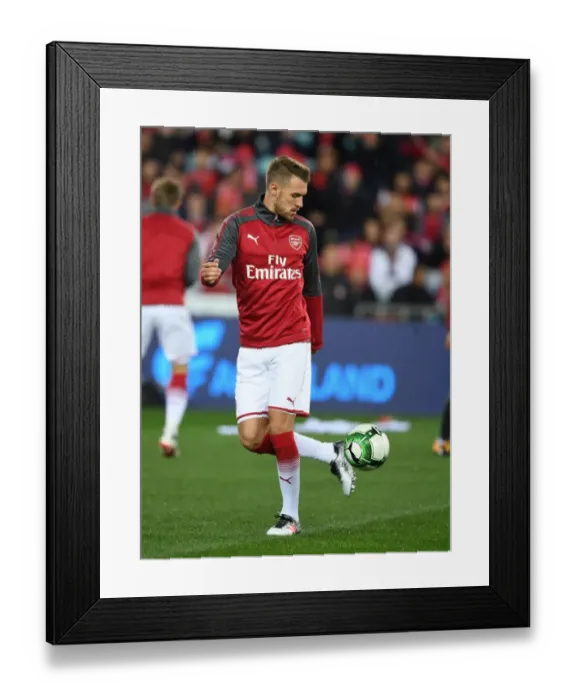 Framed Print : Aaron Ramsey: Arsenal Star's Pre-Match Focus against Western Sydney Wanderers in Sydney Framed Print : Aaron Ramsey: Arsenal Star's Pre-Match Focus against Western Sydney Wanderers in Sydney