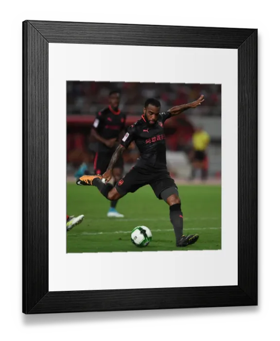 Framed Print : Alexandre Lacazette in Action: Arsenal vs Bayern Munich, Shanghai 2017 Framed Print : Alexandre Lacazette in Action: Arsenal vs Bayern Munich, Shanghai 2017