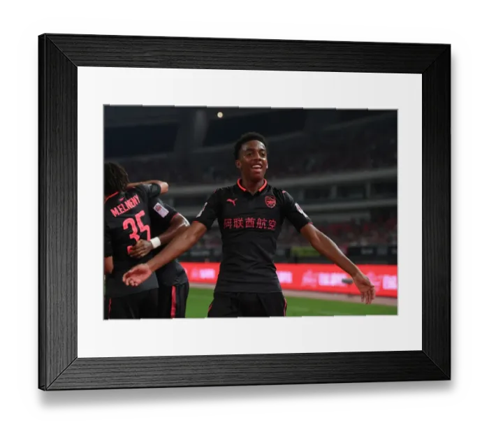 Framed Print : Joe Willock Scores for Arsenal Against Bayern Munich in Shanghai Friendly, 2017 Framed Print : Joe Willock Scores for Arsenal Against Bayern Munich in Shanghai Friendly, 2017