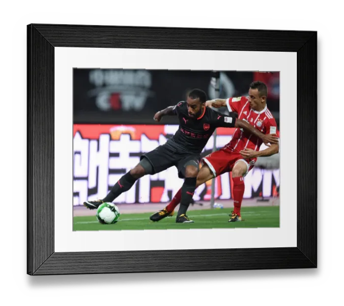 Framed Print : Clash in Shanghai: Lacazette vs Bernat - Bayern Munich vs Arsenal Pre-Season Face-Off Framed Print : Clash in Shanghai: Lacazette vs Bernat - Bayern Munich vs Arsenal Pre-Season Face-Off