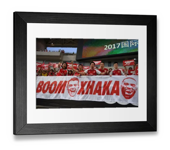 Framed Print : Arsenal Fans Gather in Shanghai for Pre-Season Match Against Bayern Munich (2017)