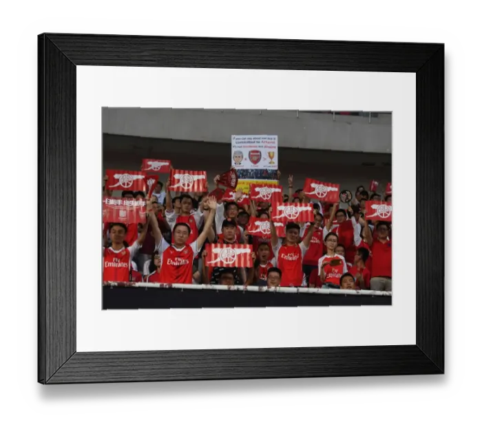Framed Print : Arsenal Fans Gather in Shanghai for Pre-Season Match Against Bayern Munich (2017)