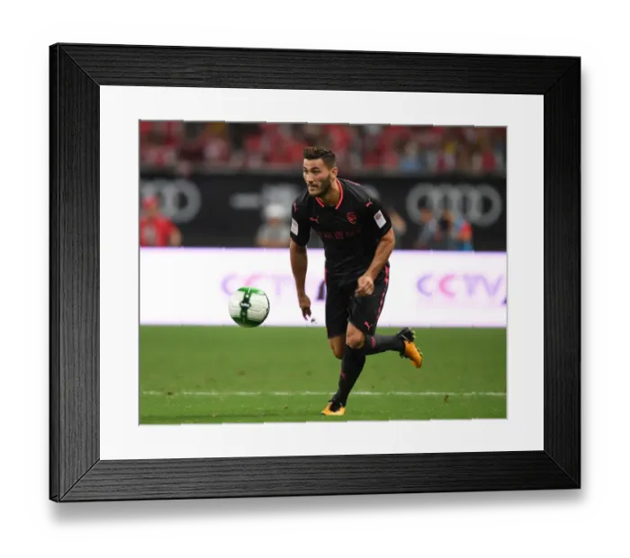 Framed Print : Sead Kolasinac: Arsenal Star Faces Off Against Bayern Munich in Shanghai Pre-Season Friendly