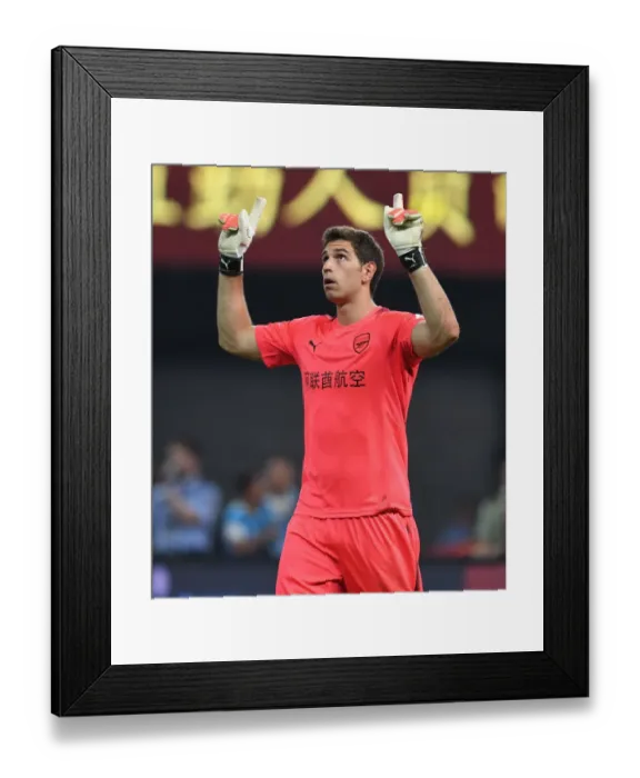 Framed Print : Emiliano Martinez in Action: Bayern Munich vs Arsenal, Shanghai Pre-Season Friendly 2017