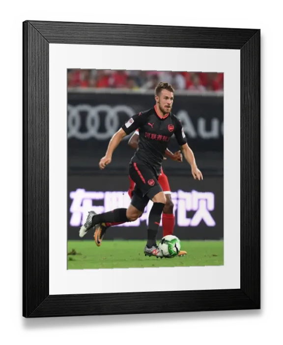 Framed Print : Aaron Ramsey in Action: Bayern Munich vs Arsenal, Shanghai Pre-Season Friendly 2017