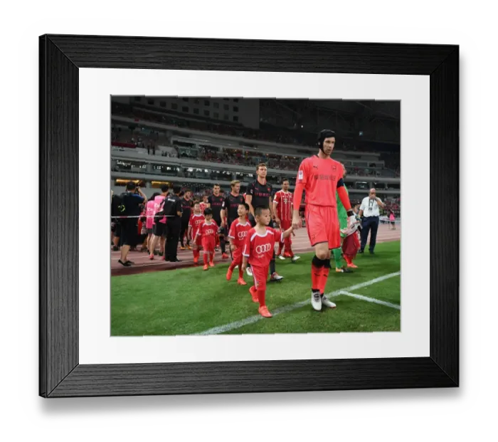 Framed Print : Petr Cech Leads Arsenal in Pre-Season Clash Against Bayern Munich, Shanghai 2017 Framed Print : Petr Cech Leads Arsenal in Pre-Season Clash Against Bayern Munich, Shanghai 2017