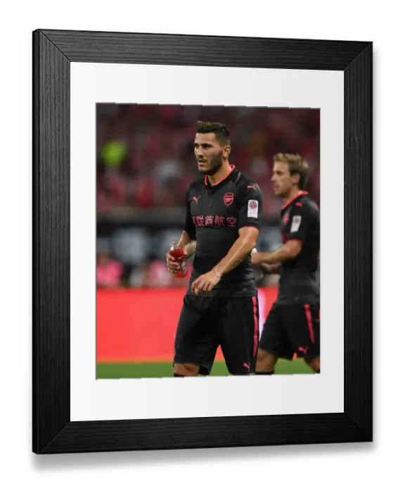 Framed Print : Sead Kolasinac in Action: Bayern Munich vs Arsenal, Shanghai Pre-Season Friendly 2017