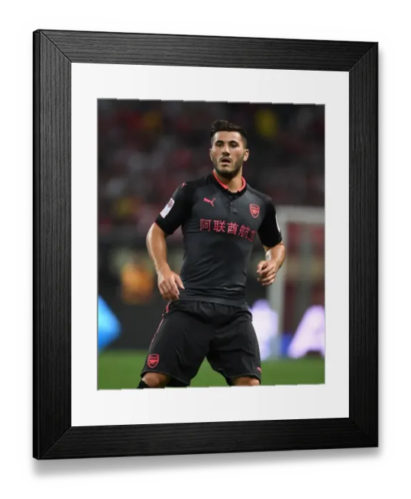 Framed Print : Sead Kolasinac in Action: Arsenal vs Bayern Munich, Shanghai 2017