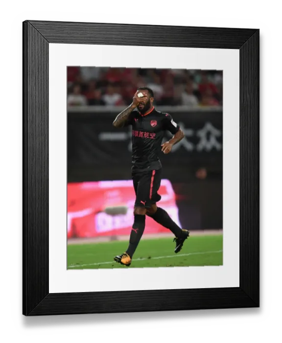 Framed Print : Alexandre Lacazette Faces Bayern Munich in 2017-18 Pre-Season Friendly