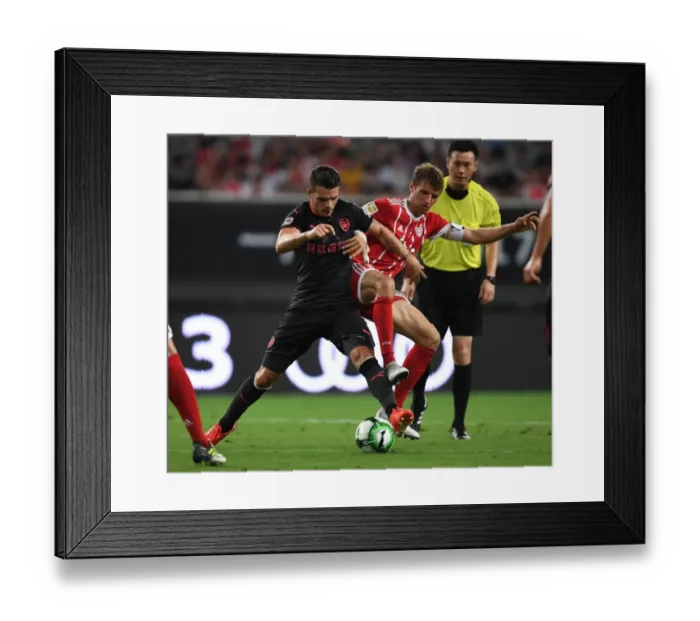 Framed Print : Xhaka vs Muller: A Football Battle - Bayern Munich vs Arsenal Pre-Season Clash, Shanghai 2017 Framed Print : Xhaka vs Muller: A Football Battle - Bayern Munich vs Arsenal Pre-Season Clash, Shanghai 2017