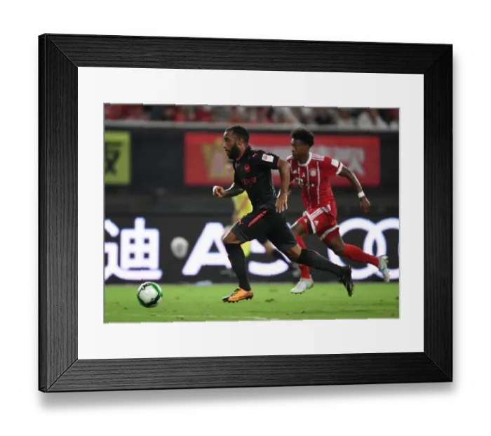Framed Print : Battle in Shanghai: Lacazette vs. Alaba - Arsenal Forward's Duel with Bayern Munich Defender Framed Print : Battle in Shanghai: Lacazette vs. Alaba - Arsenal Forward's Duel with Bayern Munich Defender