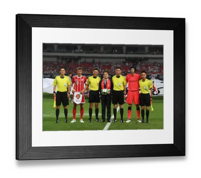 Framed Print : Cech vs. Muller: Clash of Captains in Arsenal vs. Bayern Munich Pre-Season Match, Shanghai 2017 Framed Print : Cech vs. Muller: Clash of Captains in Arsenal vs. Bayern Munich Pre-Season Match, Shanghai 2017