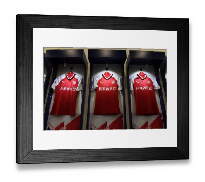 Framed Print : Arsenal vs Chelsea: Aligned Shirts - Pre-Season 2017-18 (Beijing) Framed Print : Arsenal vs Chelsea: Aligned Shirts - Pre-Season 2017-18 (Beijing)
